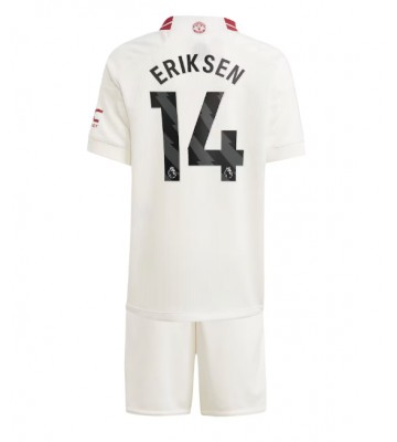 Manchester United Christian Eriksen #14 Tercera Equipación Niños 2023-24 Manga Corta (+ Pantalones cortos)